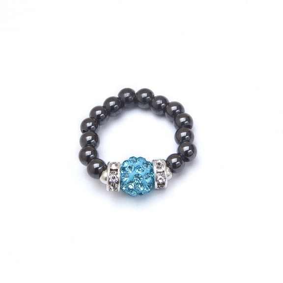MagneHealth Blue Crystal Stretch Ring Size S