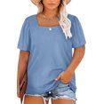 thumbnail image 1 of Blusa Eytino para mujer, talla grande, cuello cuadrado, manga abullonada, 2X, 1 of 6