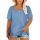 thumbnail image 1 of Blusa Eytino para mujer, talla grande, cuello cuadrado, manga abullonada, 2X, 1 of 6