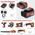 thumbnail image 6 of 20v Lithium Battery Replacement for Black and Decker 6.0Ah Battery 2Pack with 1 Charger Combo Compatible with LBXR20, LBXR20B, LBXR20-OPE, LBXR2020, LBXR20, LB20, LBX20, LB2X4020 Cordless Power Tool, 6 of 6