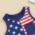 thumbnail image 5 of Okbabeha Toddler Boy 4th of July Outfit Letter Embroidery Short Sleeve Tops with StarStripe Shorts Fourth of July Clothes, 5 of 7
