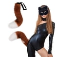 thumbnail image 2 of Colgante de cola de animal 3D para Halloween, con pompones y soporte para mujer, cola peluda de moda, 50 cm, cola de peluche para Halloween, 2 of 5