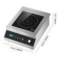 thumbnail image 4 of KFFKFF Mobile Induction Cooking Surface, 5000W Professional Induction Heater with 16 Heat Levels, Stainless Steel Tabletop Induction Warming Plate with 4H Timer, Safety Lock, 4 of 9