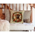 thumbnail image 3 of Dogue de Bordeaux Christmas Flowers Throw Pillow 14 in x 14 in, 3 of 5