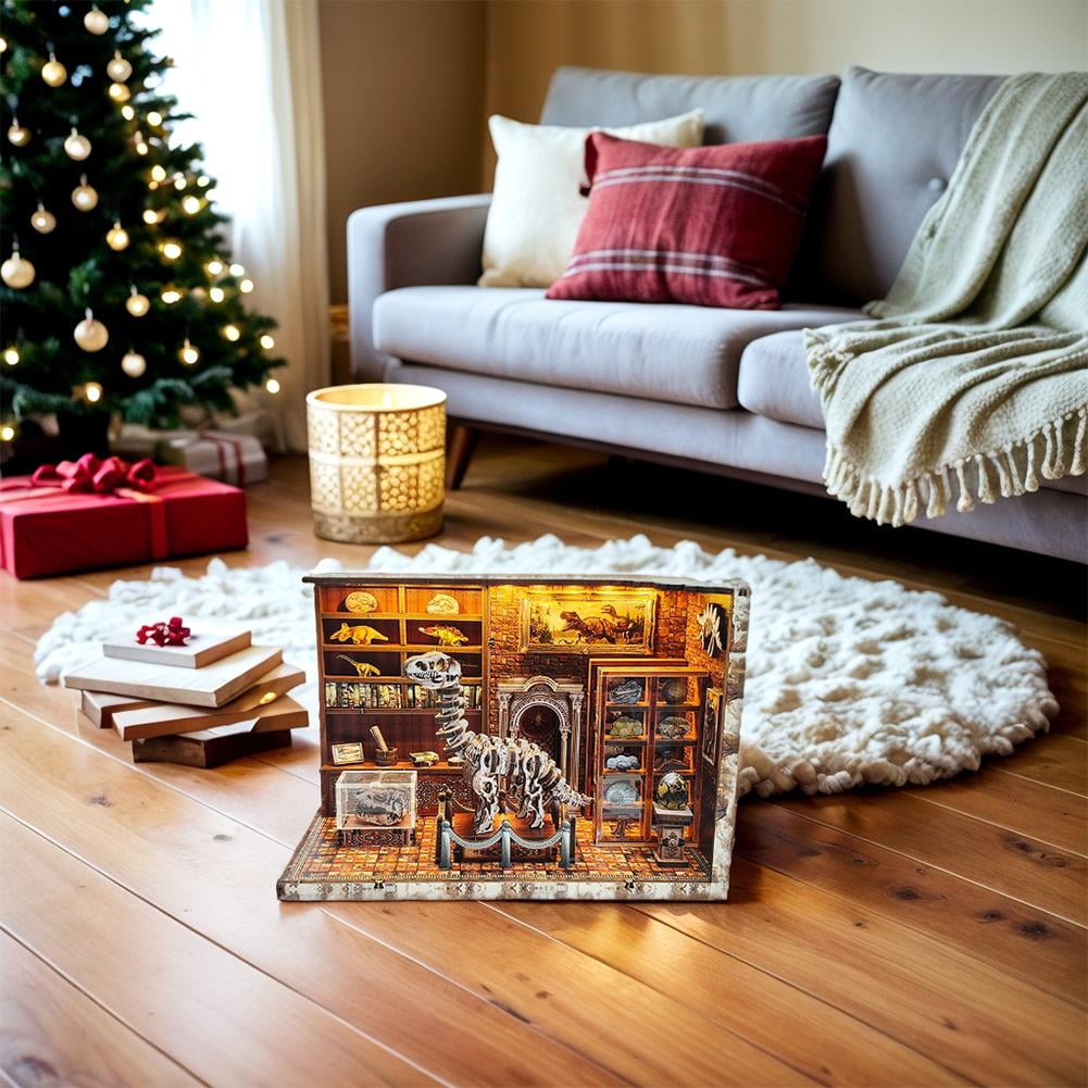Book Nook Kit - DIY Miniature House Kit for Adults, Dollhouse Booknook Library Tiny House Bookshelf Decor 3D Wooden Puzzle