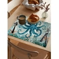 thumbnail image 3 of Placemat Octopus Placemats for Dining Table Teal Starfish Marine Life Washable Table Mats for Party Kitchen Dining Decoration, 3 of 7