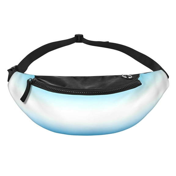 White Blue Gradient Fanny Pack Casual Hands-Free Wallets Waist Pack Phone Bag Carrying All Phones