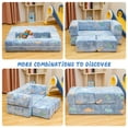 thumbnail image 4 of Baxluxe Folding Toddler Couch, Luminous Toddler Fold Out Couch for Kids, Convertible Toddler Sofa Couch, Modular Toddler Sofa Toddler Play Couch, Combined Kids Sofa for Bedroom, Playroom, Blue, 4 of 7