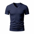 thumbnail image 6 of MHOSTAFH Men's V Neck Tees Shirts Casual Solid Color Short Sleeve Gym Athletic Tops Lightweight Breathable Workout T-shirt, 6 of 9