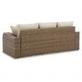 thumbnail image 4 of Ashley Furniture Sandy Bloom Outdoor Fabric Sofa with Cushion in Dark Brown, 4 of 5