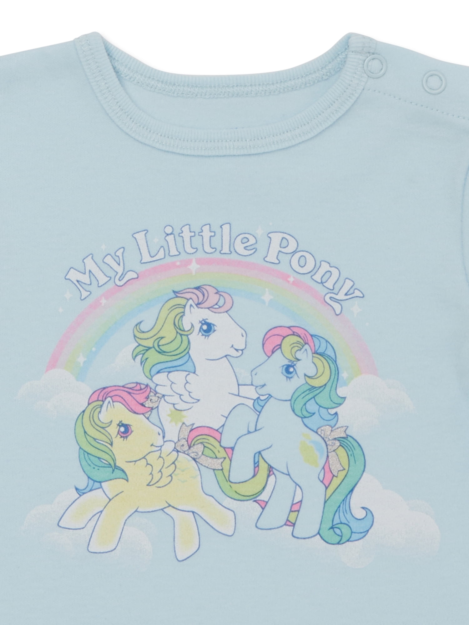 My Little Pony Baby Bodysuits with Short Sleeves, 2-Pack, Sizes 0/3M-24M