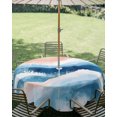 thumbnail image 2 of Orange Navy Blue Ombre Outdoor Tablecloth with Umbrella Hole, Abstract Beach Waves Gradient Spillproof Waterproof Outdoor Table Cover, Patio Tablecloths for Party/Garden/Picnic, Round 54 inch, 2 of 9
