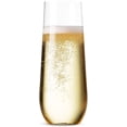 thumbnail image 7 of 36 Pack Stemless Plastic Champagne Flutes Disposable 9 Oz Clear Plastic Toasting Glasses Shatterproof Recyclable and BPA-Free, 7 of 7