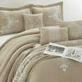 thumbnail image 4 of Nanshing Lacy 7 Piece Damask Embroidery Comforter Set, King, Taupe, 4 of 5