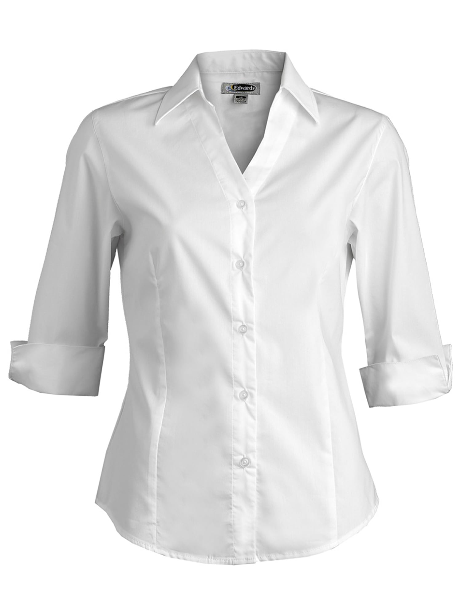 Soft Collar 3/4 Sleeve Blouse, WHITE 