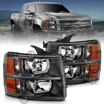 Black Headlights For 2007-2013 Chevrolet  Silverado Assembly Headlights Sets