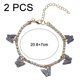 thumbnail image 2 of Pulsera de tobillera de mariposa de cadena de pedrería, tobillera de mariposa de cristal, tobillera de cadena de pie, joyería de tobillera de pedrería, 2 of 6
