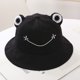 thumbnail image 2 of Negro- Sombrero de cubo de rana lindo para adultos para verano al aire libre - Plegable - Sombrero de pescador de ala ancha - Sombrero para el sol para mujeres y hombres adultos, 2 of 5