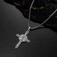 thumbnail image 4 of SOULMEET Christmas Day Gift Irish Cross Necklace for Men Sterling Silver Celtic Knot Cross Pendant with 22”+2” Stainless Steel Chain Jewelry Gift for Men, 4 of 7