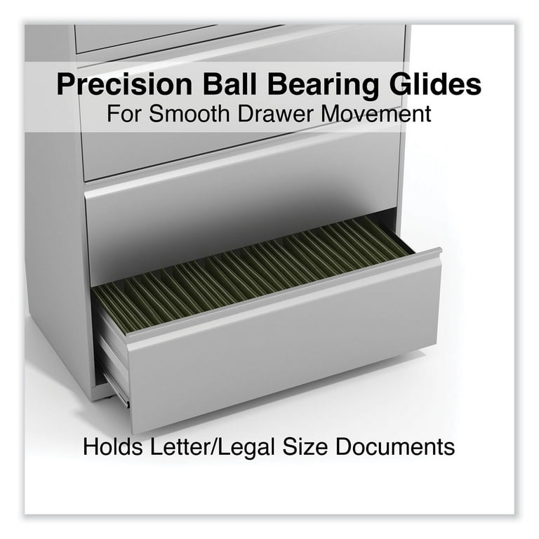 Lateral File, 5 Legal/Letter/A4/A5-Size File Drawers, Light Gray, 36