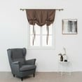 thumbnail image 4 of MAWCLOS Short Blackout Curtain Solid Color Half Window Curtains Rod Pocket Light Blocking Kitchen Valance Ruched Decorative Thermal Insulated Soft Panels Coffee 31.50 x 55.12", 4 of 9