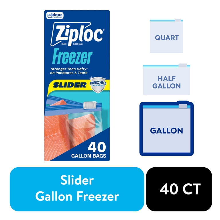 Ziploc Slider Gallon Freezer Bags, 40 Count with Power Shield photo 1