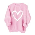 thumbnail image 3 of VKOYWKM Crewneck Sweatshirts Women Valentine's Day Pullover Heart Print Oversized Sweatshirts Romantic Holiday Sweatshirt Casual Long Sleeve Spring Sweatshirts, 3 of 7