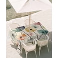 thumbnail image 3 of 60x120 Inch Outdoor Tablecloth with Umbrella Hole Zipper Rectangle Vintage Spring Floral Rectangular Tablecloths Outside Waterproof Abstract Art Pastoral Flowers Patio Table Cover for Picnic Party, 3 of 8