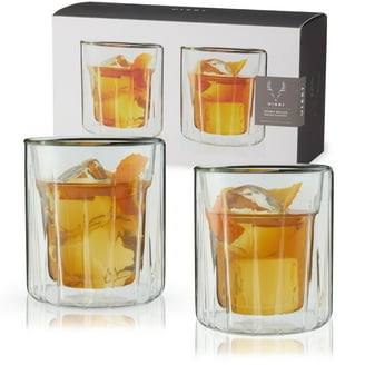 Viski Admiral Crystal Whiskey Tumblers - Classic Lowball Cocktail Glasses  for Bourbon, Rocks Liquor Cup - Walmart.com