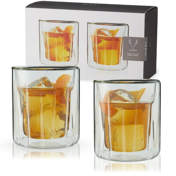 Viski Rocks Glasses for Whiskey, Margarita Party, Home Bar 10.5 oz Set of 2