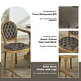 thumbnail image 5 of French Country Dining Chairs Set of 4, Gray Kitchen & Dining Room Chairs, Velvet Kitchen Chairs, Tufted Upholstered, Wood Legs, Sillas De Comedor (Velvet, Grey, 4 Pcs), 5 of 12