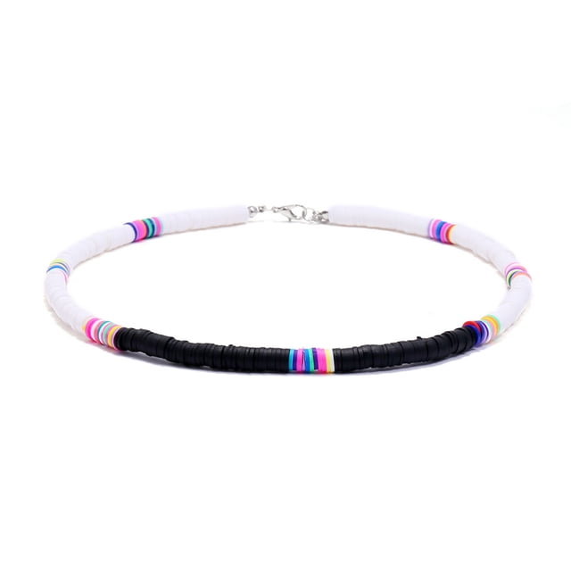 Collier de Perles Heishi Mode Bohème Collier de Surfeur Heishi Collier Ras du Cou