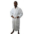 thumbnail image 2 of Pillowtex Men's Robe Featured in Luxury Resorts - Robes by Boca Terry - White Stripe 100% Velour Cotton, 2 of 5