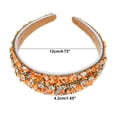 thumbnail image 2 of Unique Bargains Bling Rhinestone Headband Orange Crushed Turquoise Rhinestone Wide Edge Hairband for Women 4.72"x1.65", 2 of 7