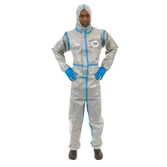 ChemSplash® 2, Chemical Splash Coverall with Hood, Elastic Wrists & Ankles, Attached Thumb Loops, Taped Seams