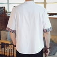 thumbnail image 4 of Xunlbb Mens Shirts Short Sleeve T Shirts, Men Solid Knot V-Neck Casual Short-sleeved Half Sleeve Chinoiserie Tangzhuang T-shirt Gift for Mmen, White 3XL, 4 of 8