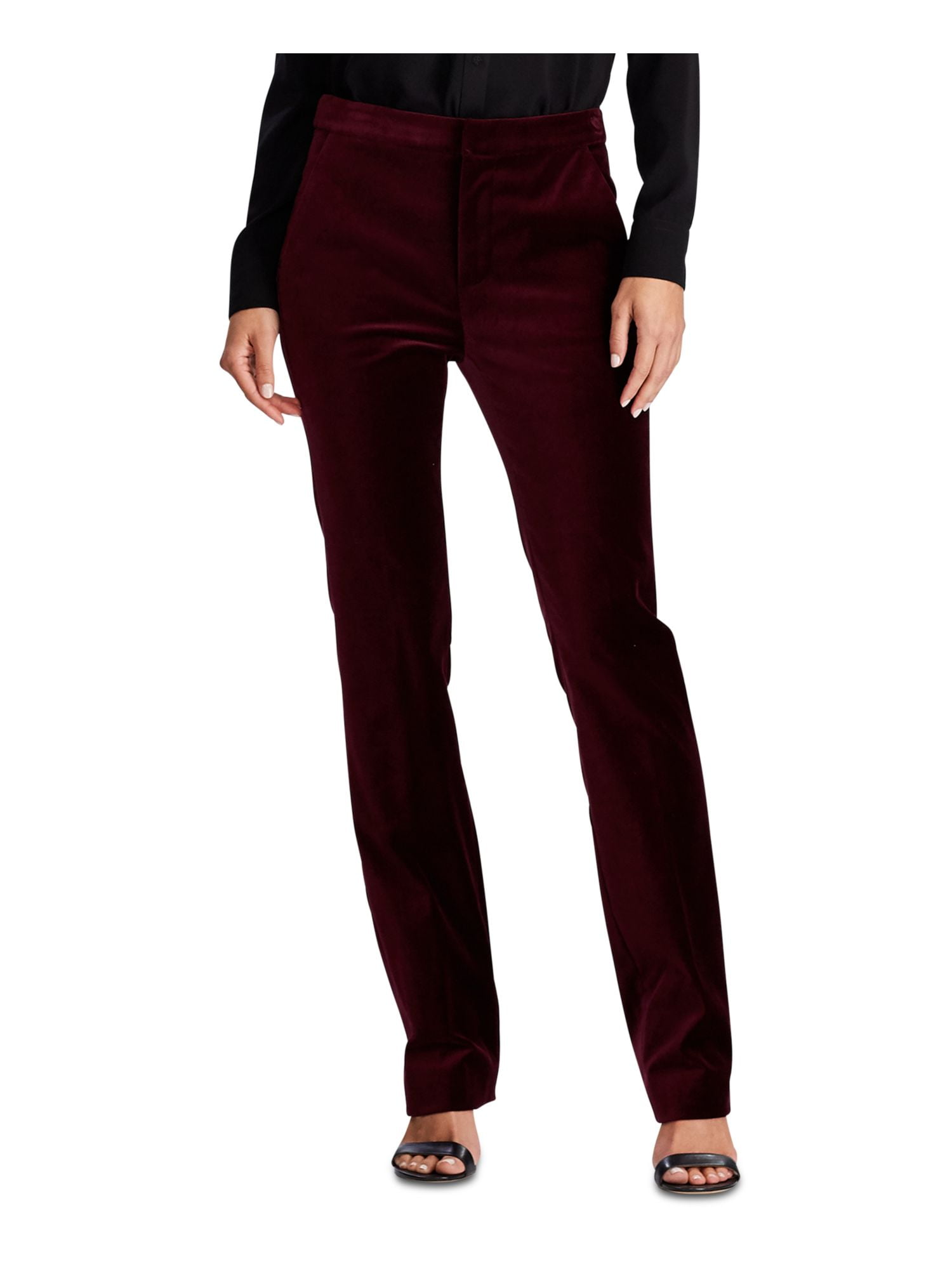 lauren ralph lauren stretch velvet straight pants