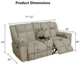 thumbnail image 2 of Aukfa 3-Piece Recliner Sofa Set - 77" Loveseat Recliner w/ Cupholder&Console for Living Room, Beige, 2 of 9