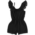 thumbnail image 2 of bar III Mujer Flounce Romper Mono, Negro, Grande, 2 of 2