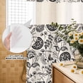 thumbnail image 2 of No Hook Shower Curtain with Built-in Rings - Black Chinoiserie Floral Washable Waterproof Fabric Bathroom Curtains for Hotel,Rentals, 66 X 72 Inch Long , Vintage Farmhouse Cottagecore, 2 of 9