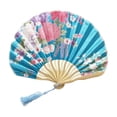 thumbnail image 2 of Wzzjkit Folding Hand Fan With Colorful Floral Pattern Classical Style Folding Fan for Party Dancing Wedding and Home Decoration, 2 of 6