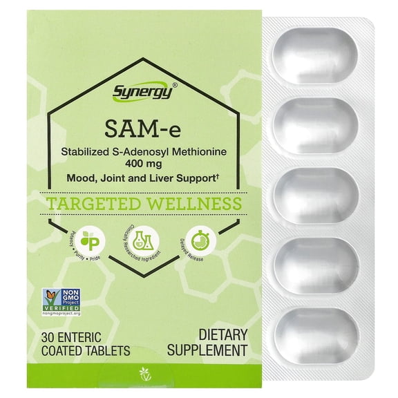 Vitacost Synergy®, SAM-e, 400 mg, 30 Enteric Coated Tablets