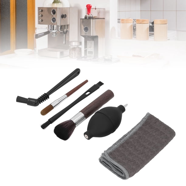 Kit de Cepillo de Limpieza de Cafeteras, 6 Piezas Profesionales Convenientes de Cepillo de Café Juego multifuncional para Molinillo de Café