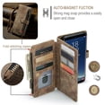 thumbnail image 5 of Wallet Case Compatible with Samsung Galaxy S8 Plus, Multifunctional Magnetic Closure Folio Case, [RFID Blocking] Durable PU Leather Flip Lanyard Strap Wristlet Zipper Card Holder Phone Case, Brown, 5 of 10