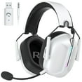 thumbnail image 1 of Ecomoment Auriculares Inalámbricos para Juegos Compatibles con PS5 Switch PC Mac, Auriculares para Juegos 2.4 GHz/Bluetooth 5.2 con Micrófono con Cancelación de Ruido Más de 40 Horas de Duración de la Batería, Cable de 3,5 Mm para Series Xbox, Blanco, 1 of 9