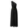 thumbnail image 3 of Vestido largo de fiesta con un hombro y estampado floral para mujer - Vestido con abertura para fiestas y celebraciones - Poliéster ligero - Elegante vestido de verano, 3 of 3