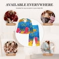 thumbnail image 7 of Lsque Submarine And Landscape Pattern Long Sleeve Pajama Set for Women - Soft 2-Piece Sleepwear and Loungewear Set with Pockets, Comfy Nightwear-Large, 7 of 7