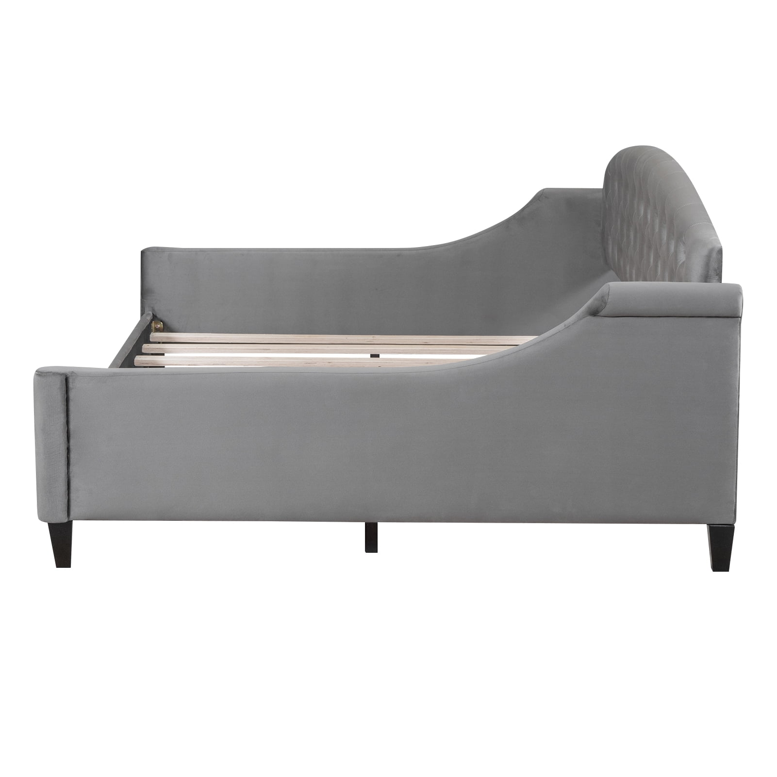 Euroco Upholstered Tufted Full Daybed, Gray