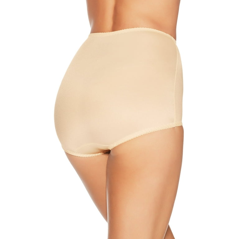 Hanes No-Show Women's Smoothing Brief Underwear, 2-Pack Light Beige XL