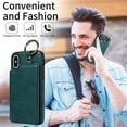 thumbnail image 5 of Feishell for iPhone XS/X Back Flip Wallet Case with ID Credit Card Slots & Metal Ring, Premium PU Leather Shockproof Magnetic Buckle Flip Kickstand Phone Case for Women Men,Green, 5 of 10